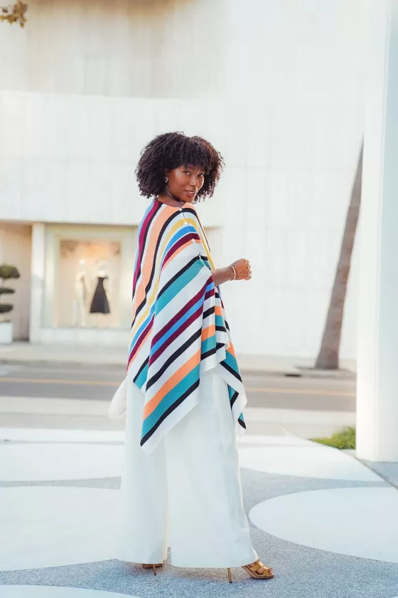 Store 27 Miles Malibu 27 Miles X Deddeh Howard Stripe Poncho Multi